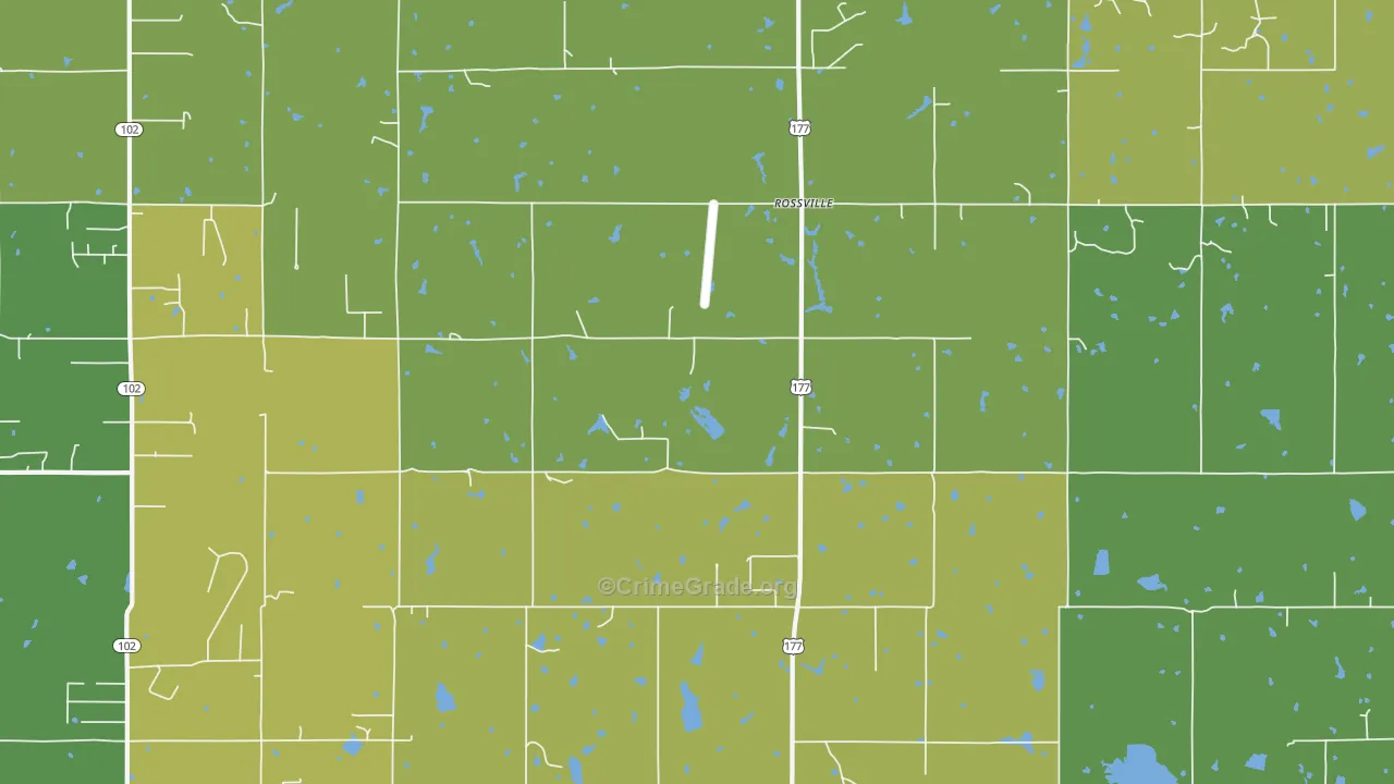 Rossville, OK Map of Vehicle Theft Rates