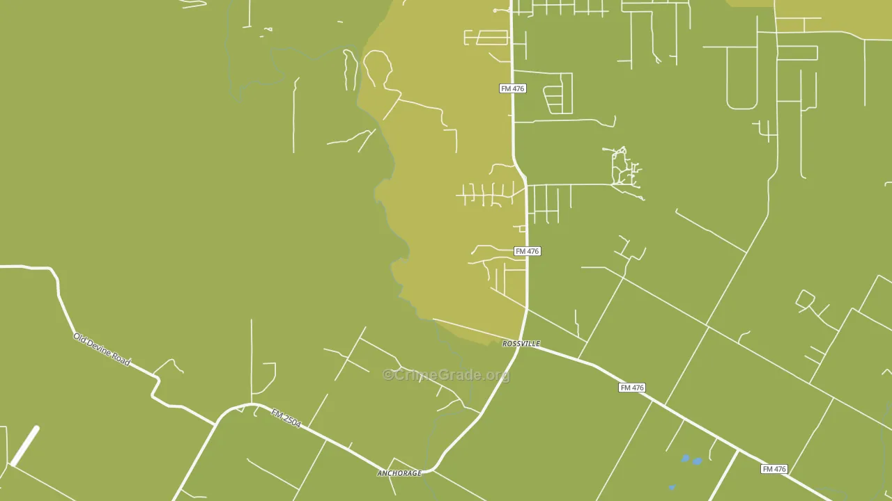Rossville, TX Map of Vehicle Theft Rates