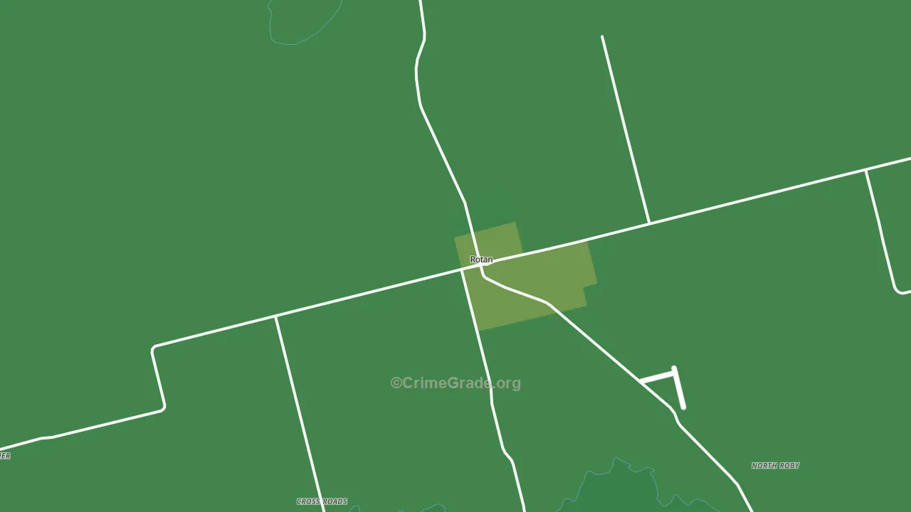 Rotan, TX Map of Vehicle Theft Rates