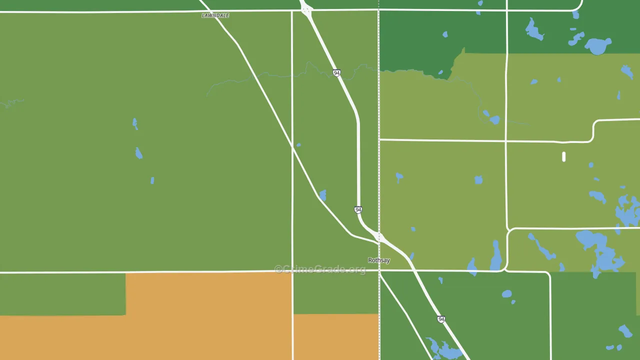 Rothsay, MN Map of Vehicle Theft Rates