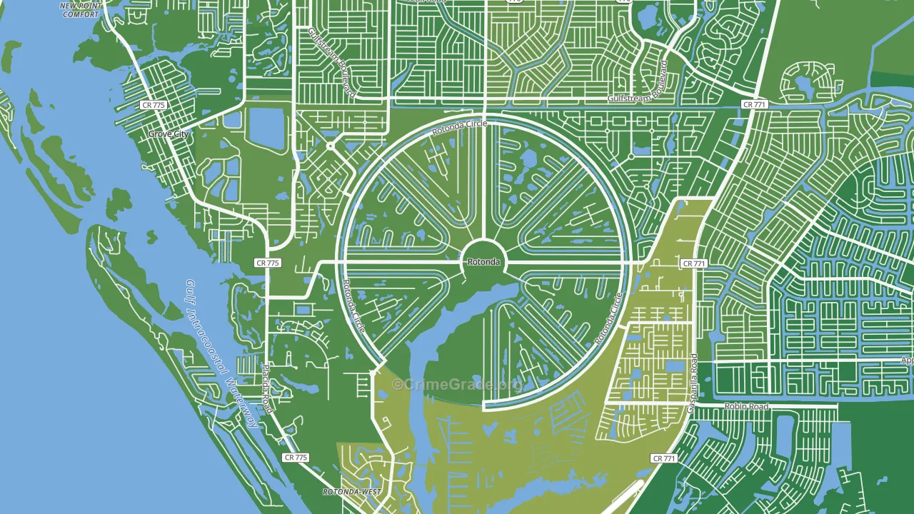 Rotonda, FL Map of Vehicle Theft Rates