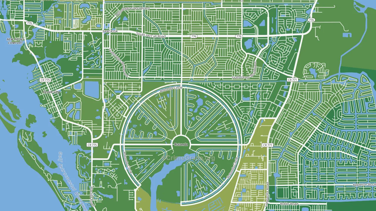 Rotonda West, FL Map of Vehicle Theft Rates