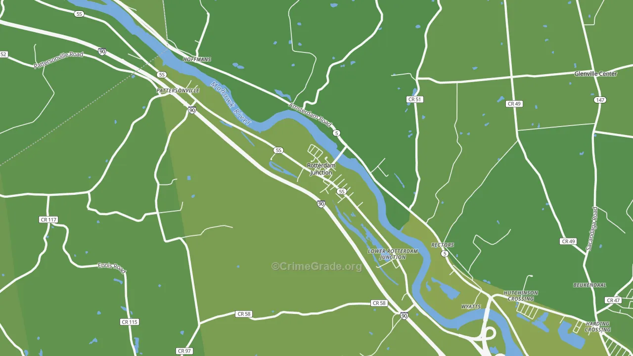 Rotterdam Junction, NY Map of Vehicle Theft Rates