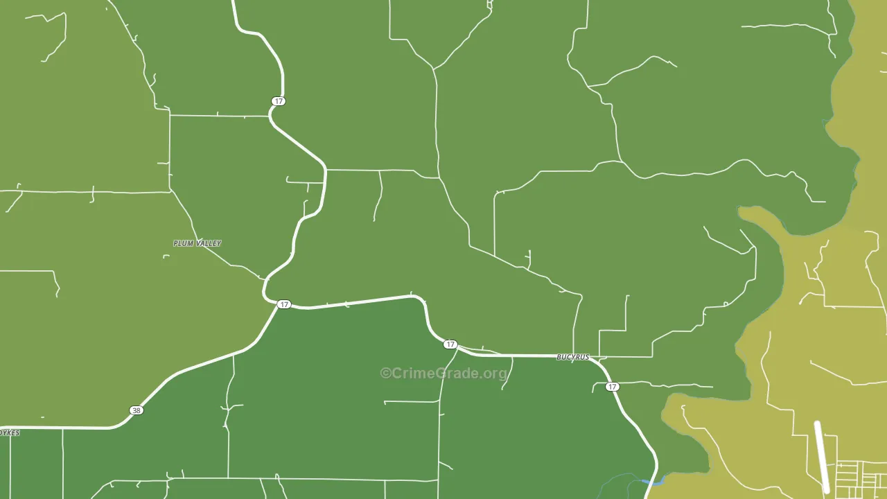 Roubidoux, MO Map of Vehicle Theft Rates
