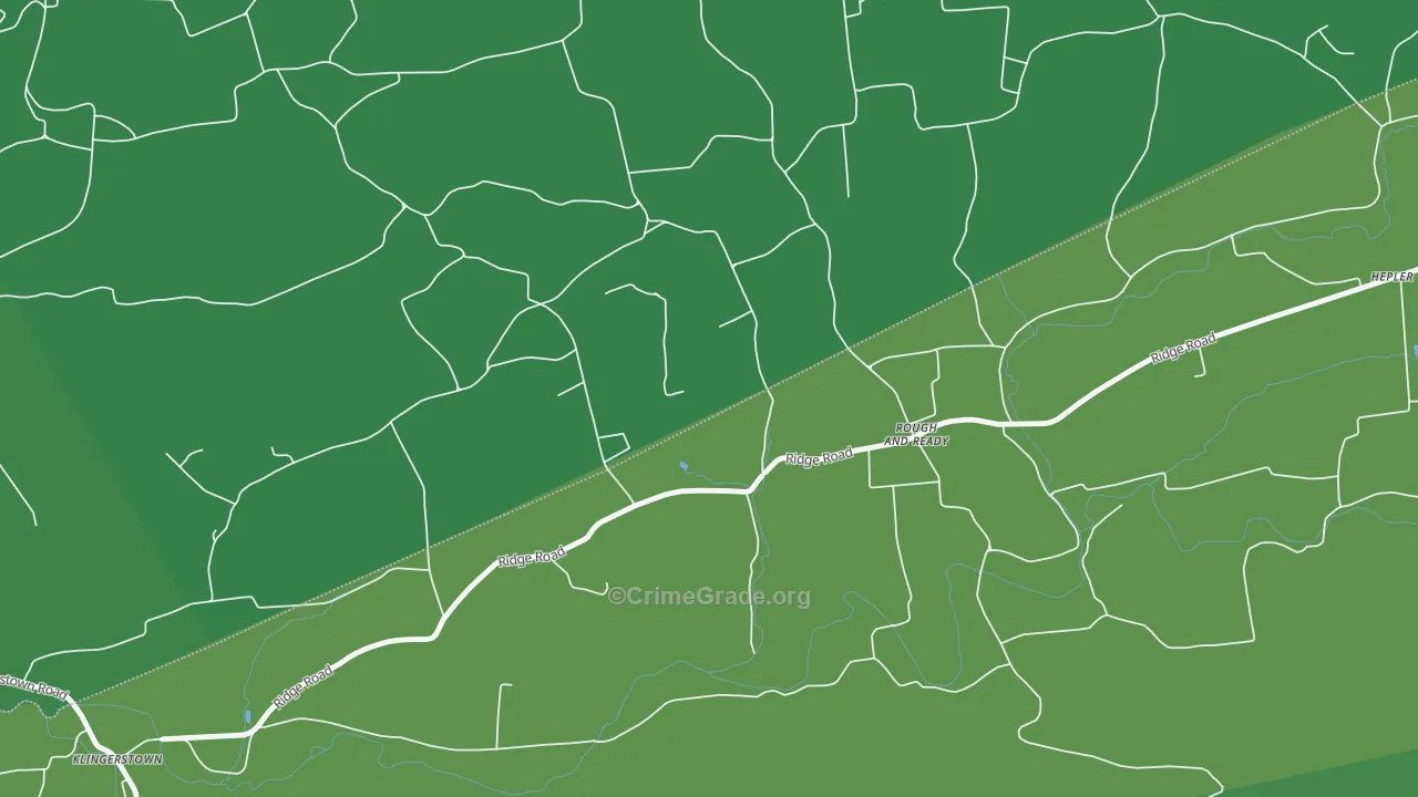Rough And Ready, PA Map of Vehicle Theft Rates