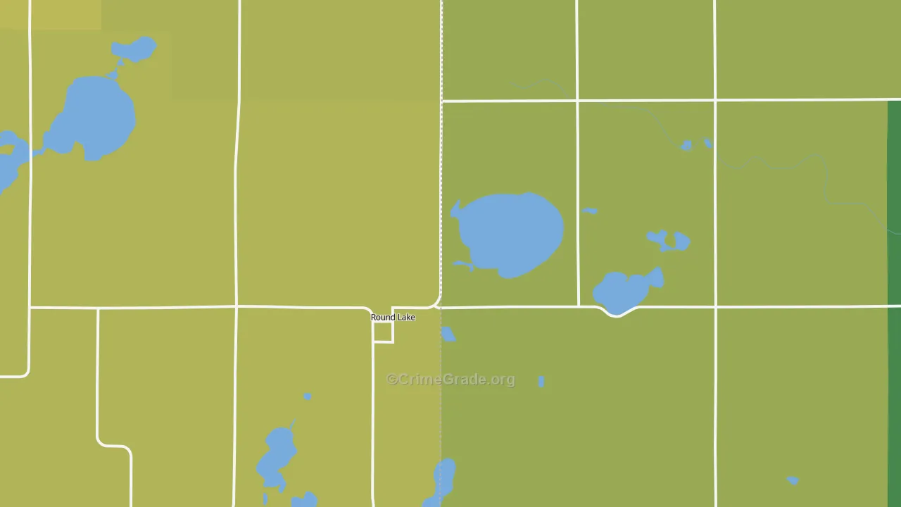 Round Lake, MN Map of Vehicle Theft Rates