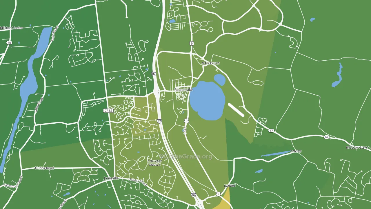 Round Lake, NY Map of Vehicle Theft Rates