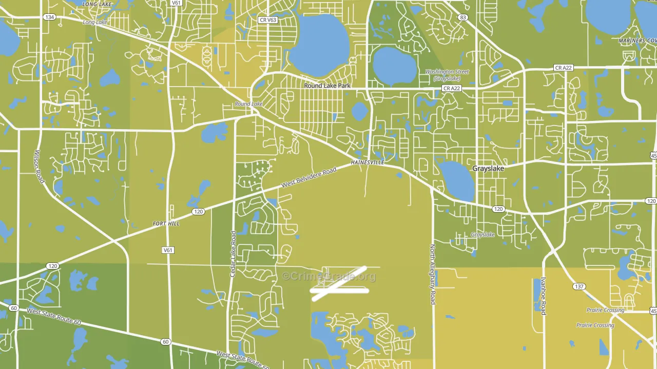 Round Lake Park, IL Map of Vehicle Theft Rates