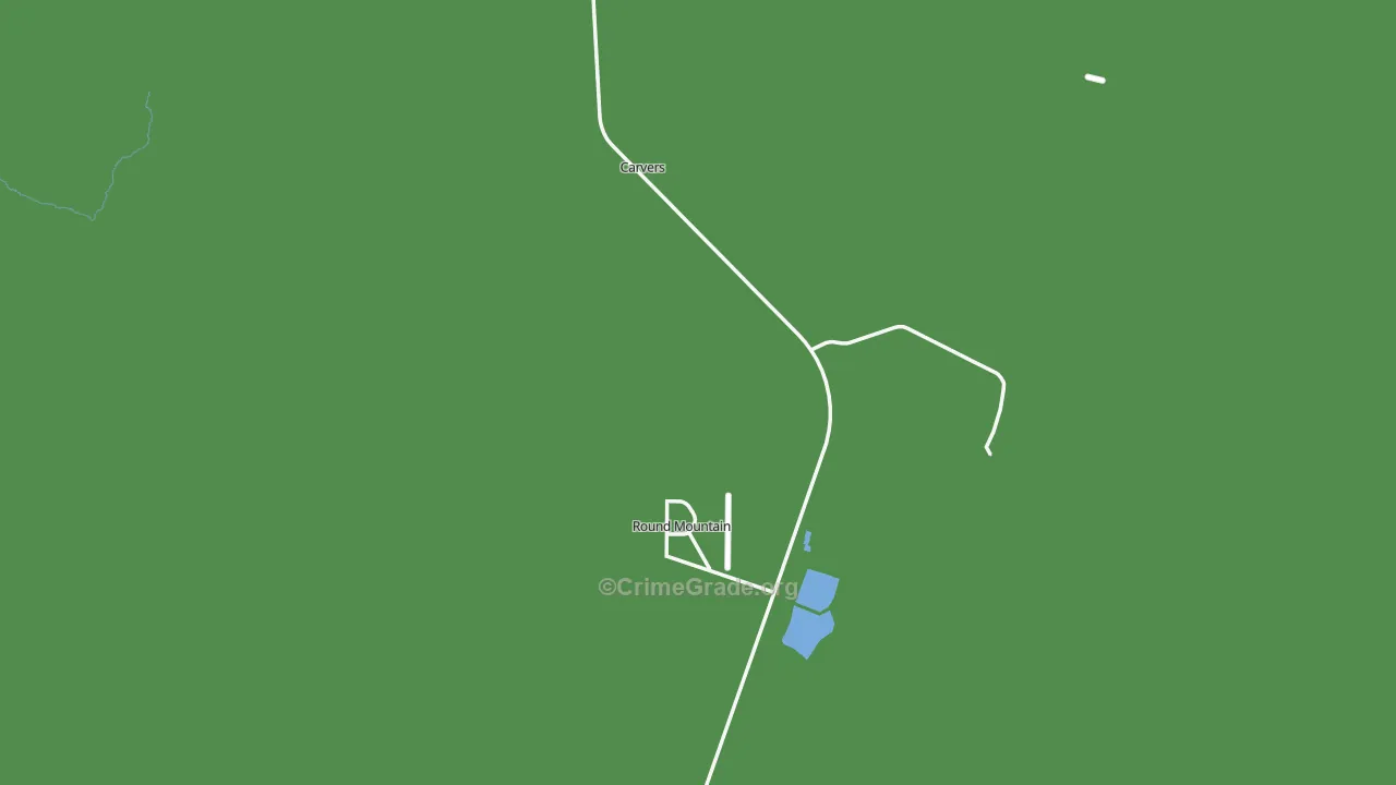 Round Mountain, NV Map of Vehicle Theft Rates