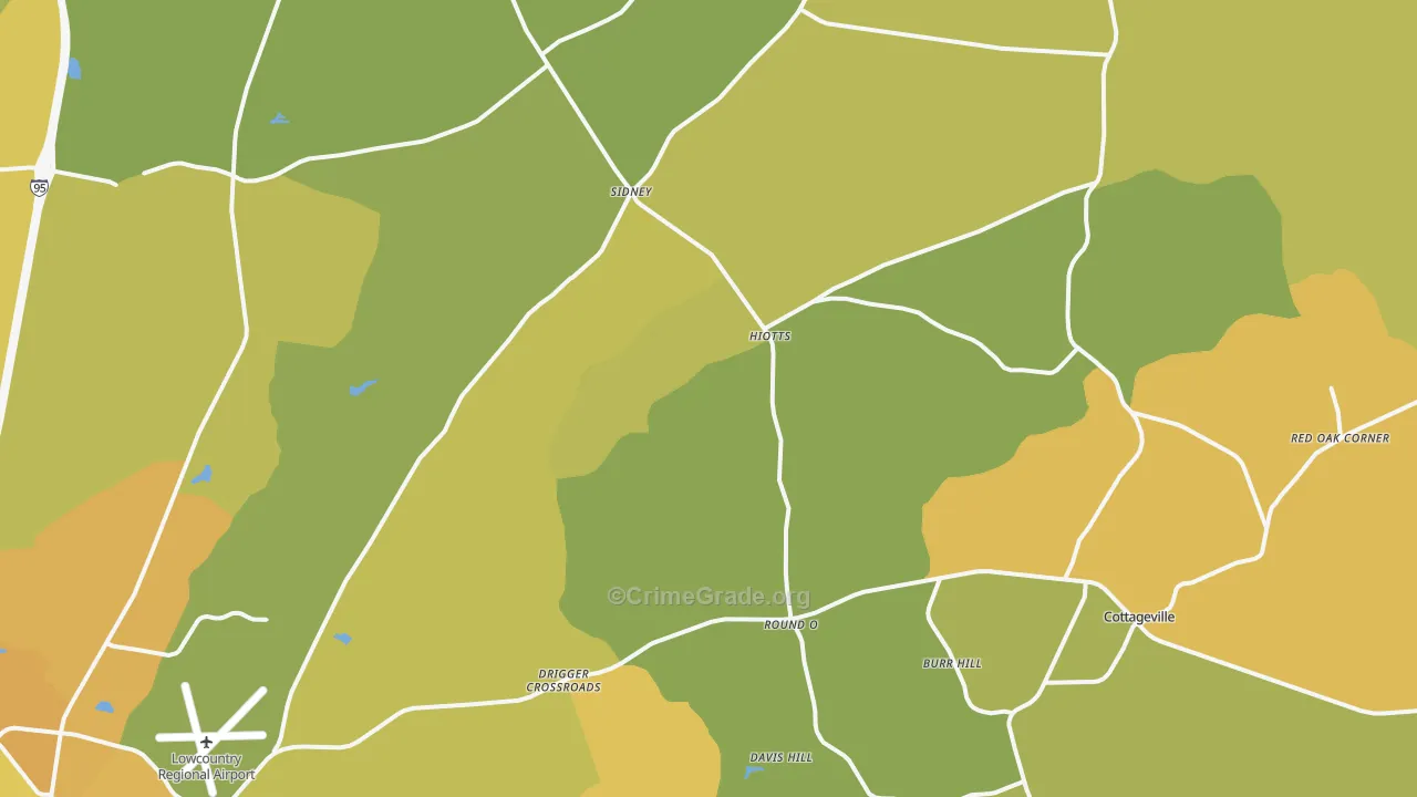 Round O, SC Map of Vehicle Theft Rates