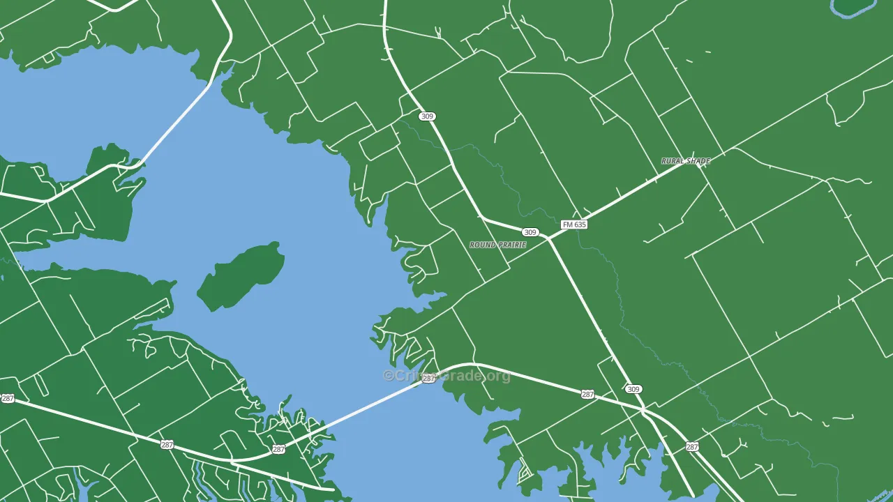 Round Prairie, TX Map of Vehicle Theft Rates