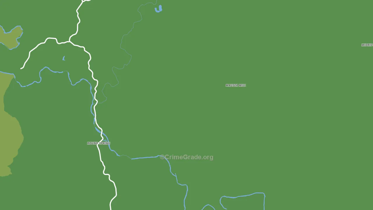 Round Spring, MO Map of Vehicle Theft Rates