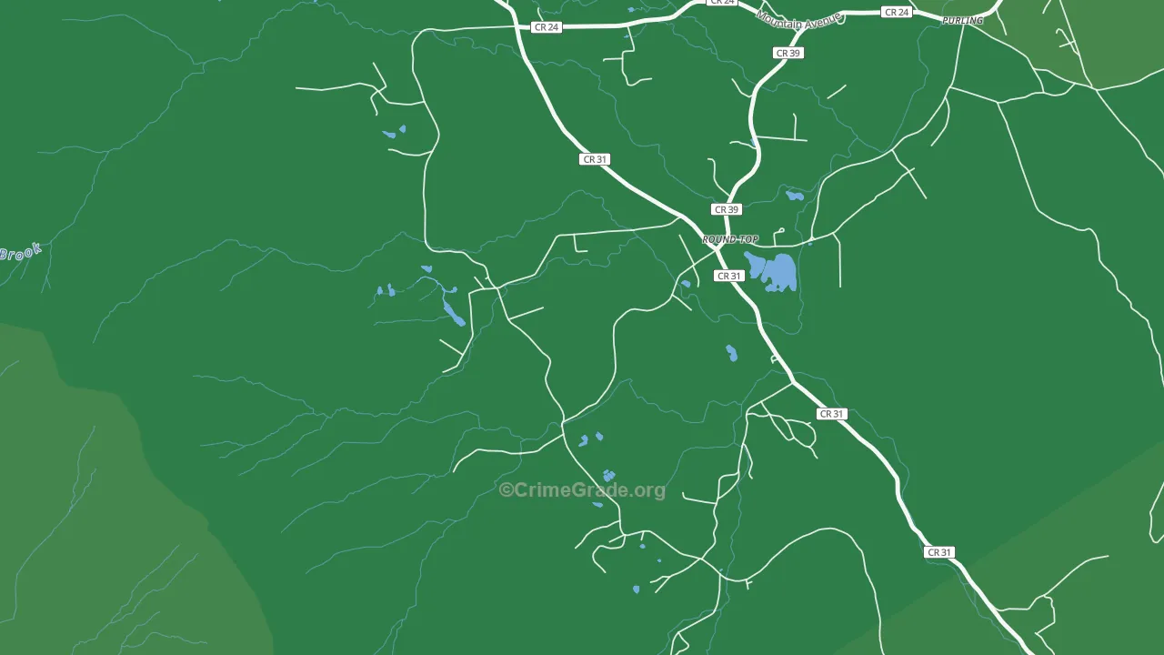 Round Top, NY Map of Vehicle Theft Rates