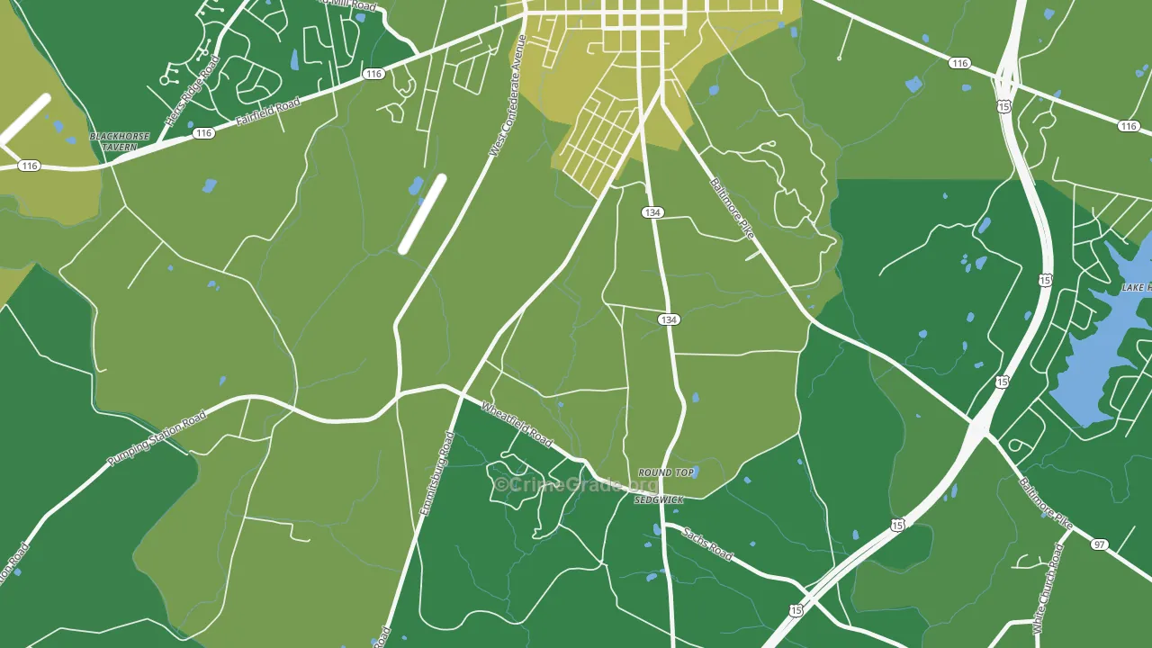 Round Top, PA Map of Vehicle Theft Rates