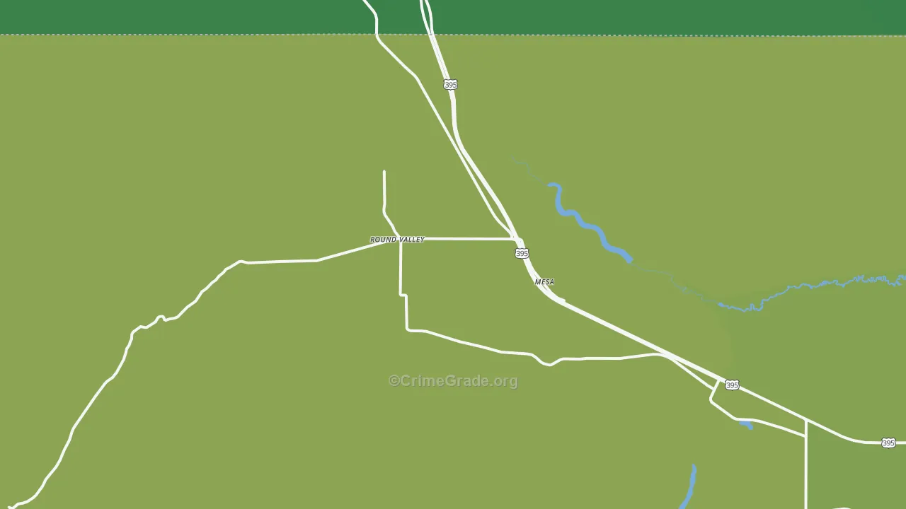 Round Valley, CA Map of Vehicle Theft Rates
