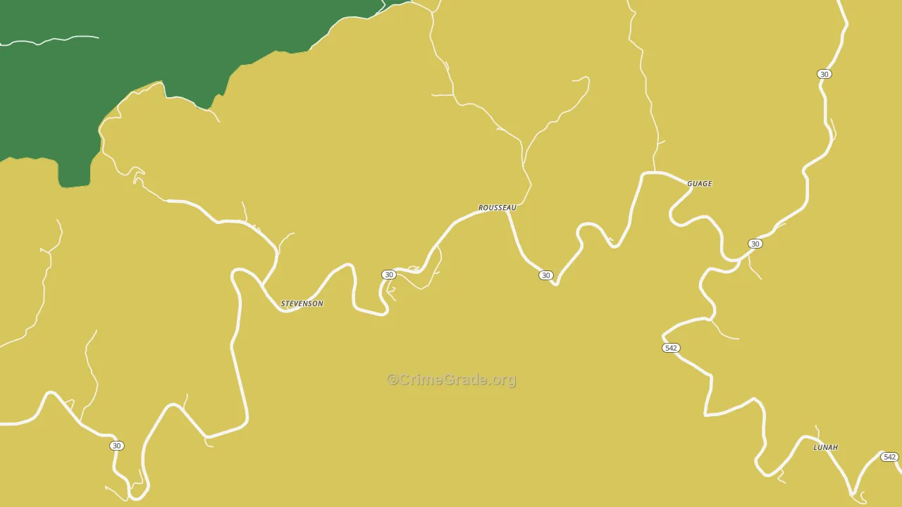 Rousseau, KY Map of Vehicle Theft Rates