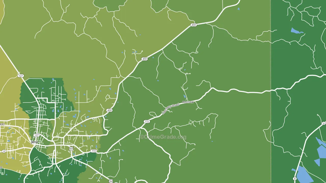 Routon, LA Map of Vehicle Theft Rates