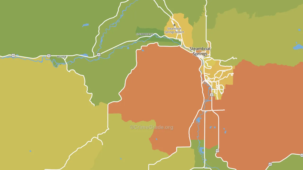 Routt County, CO Map of Vehicle Theft Rates