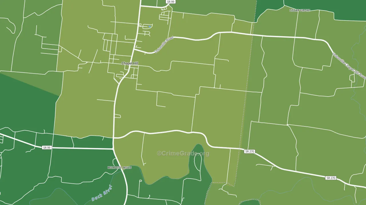 Rover, TN Map of Vehicle Theft Rates