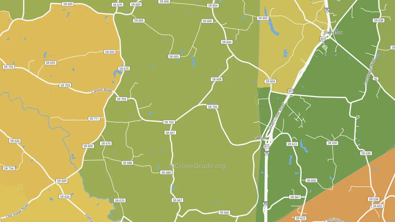 Rowanta, VA Map of Vehicle Theft Rates