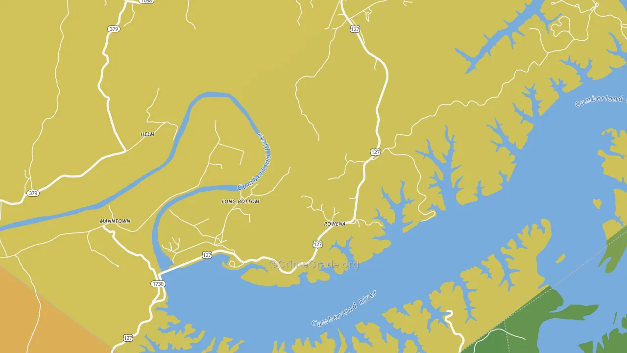 Rowena, KY Map of Vehicle Theft Rates