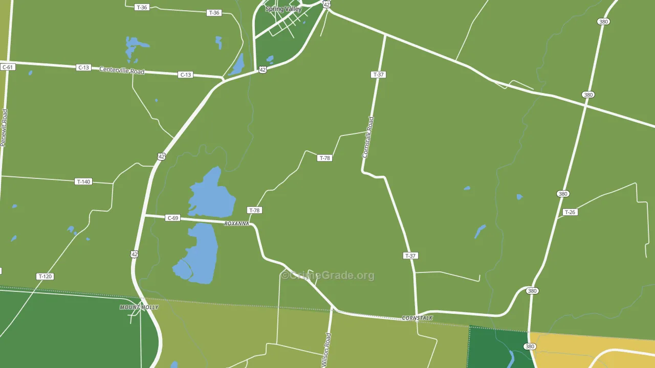 Roxanna, OH Map of Vehicle Theft Rates