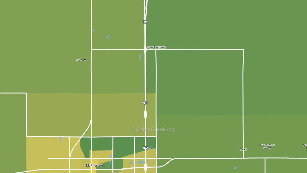 Roxbury, KS Map of Vehicle Theft Rates