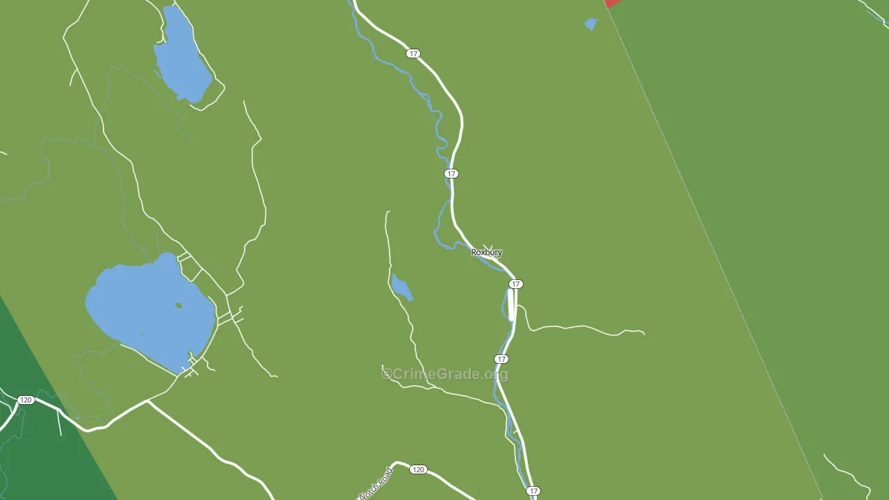 Roxbury, ME Map of Vehicle Theft Rates