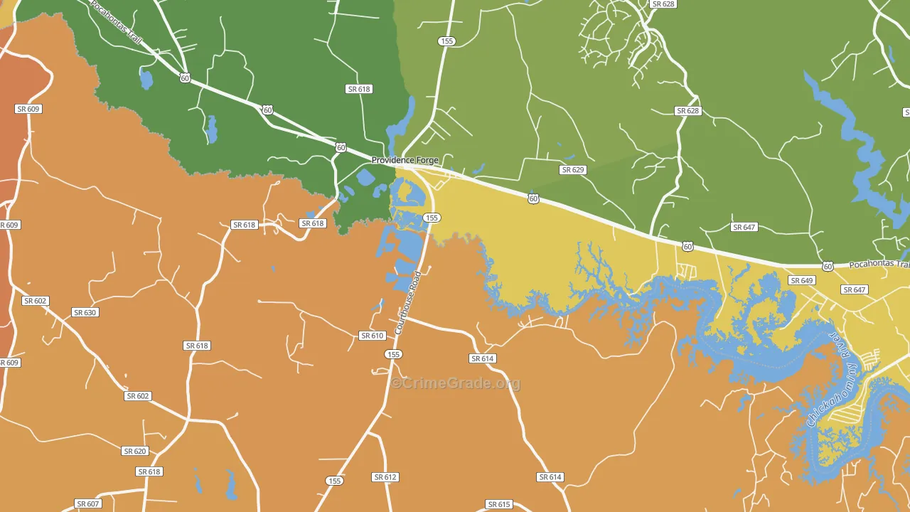 Roxbury, VA Map of Vehicle Theft Rates