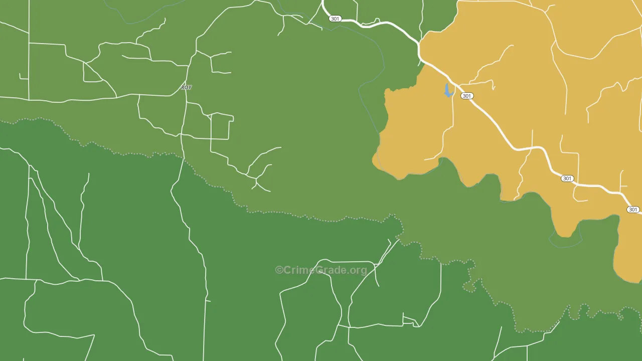 Roy, AR Map of Vehicle Theft Rates