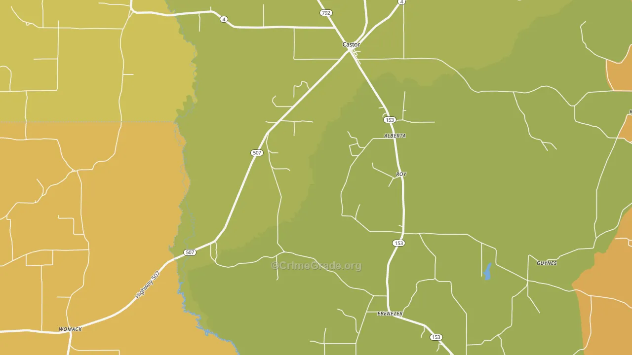 Roy, LA Map of Vehicle Theft Rates