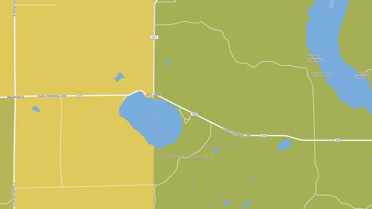Roy Lake, MN Map of Vehicle Theft Rates