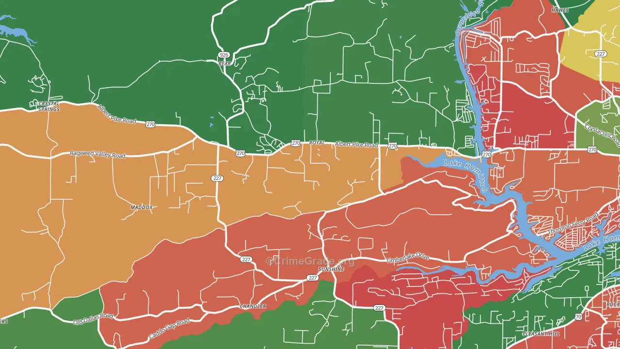 Royal, AR Map of Vehicle Theft Rates