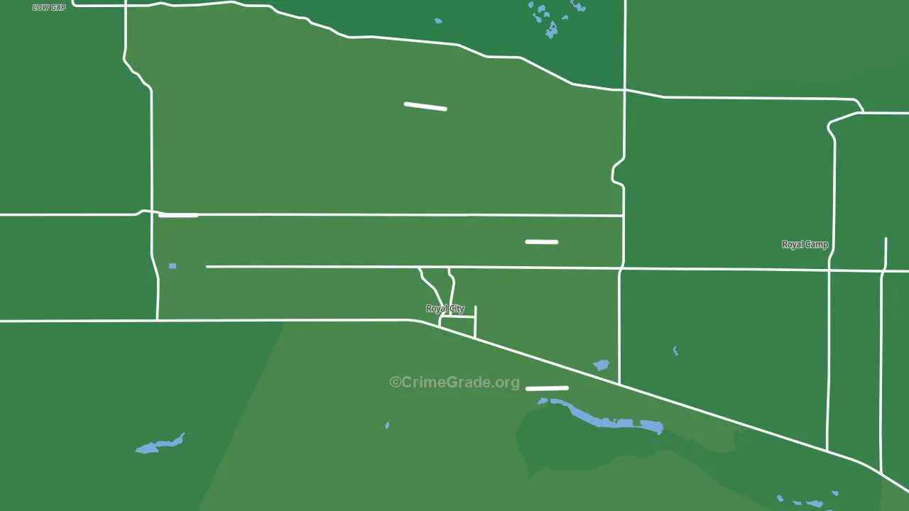 Royal City, WA Map of Vehicle Theft Rates
