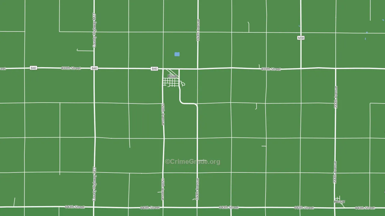 Royal, IA Map of Vehicle Theft Rates