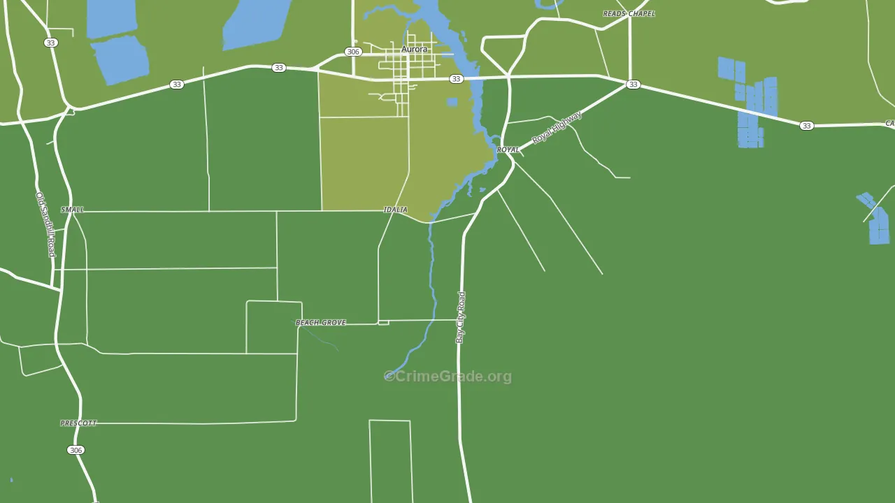 Royal, NC Map of Vehicle Theft Rates