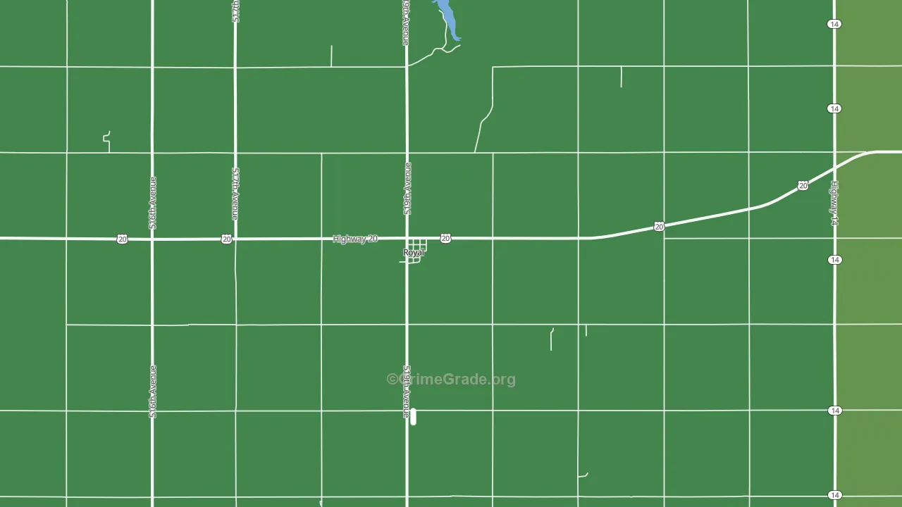 Royal, NE Map of Vehicle Theft Rates