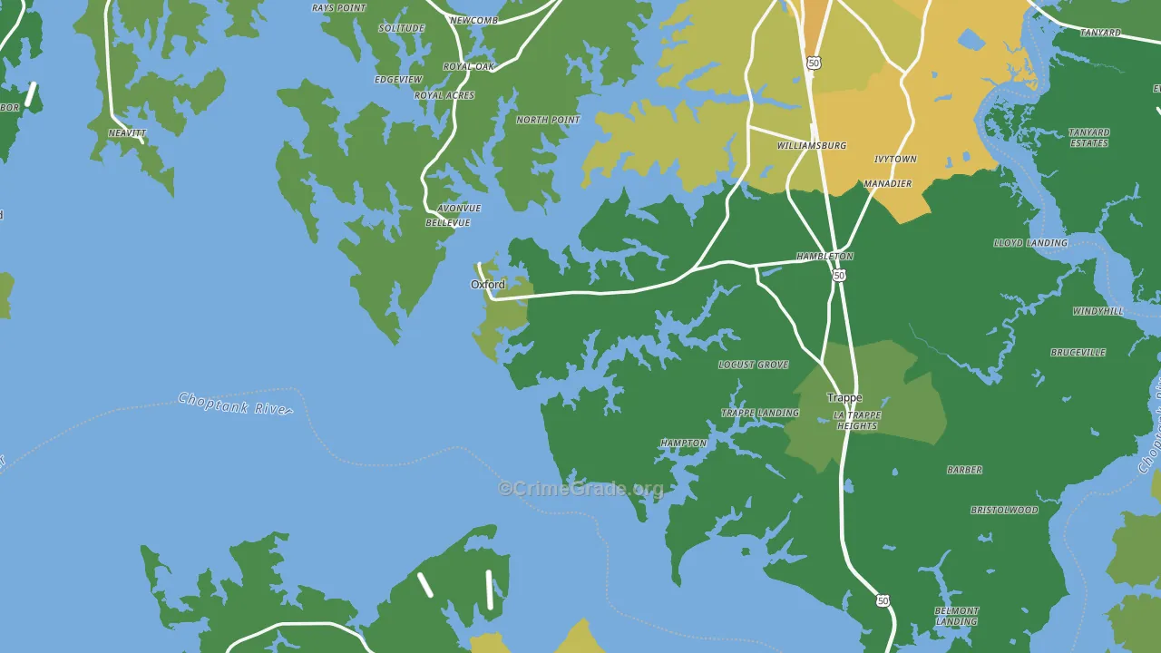 Royal Oak, MD Map of Vehicle Theft Rates