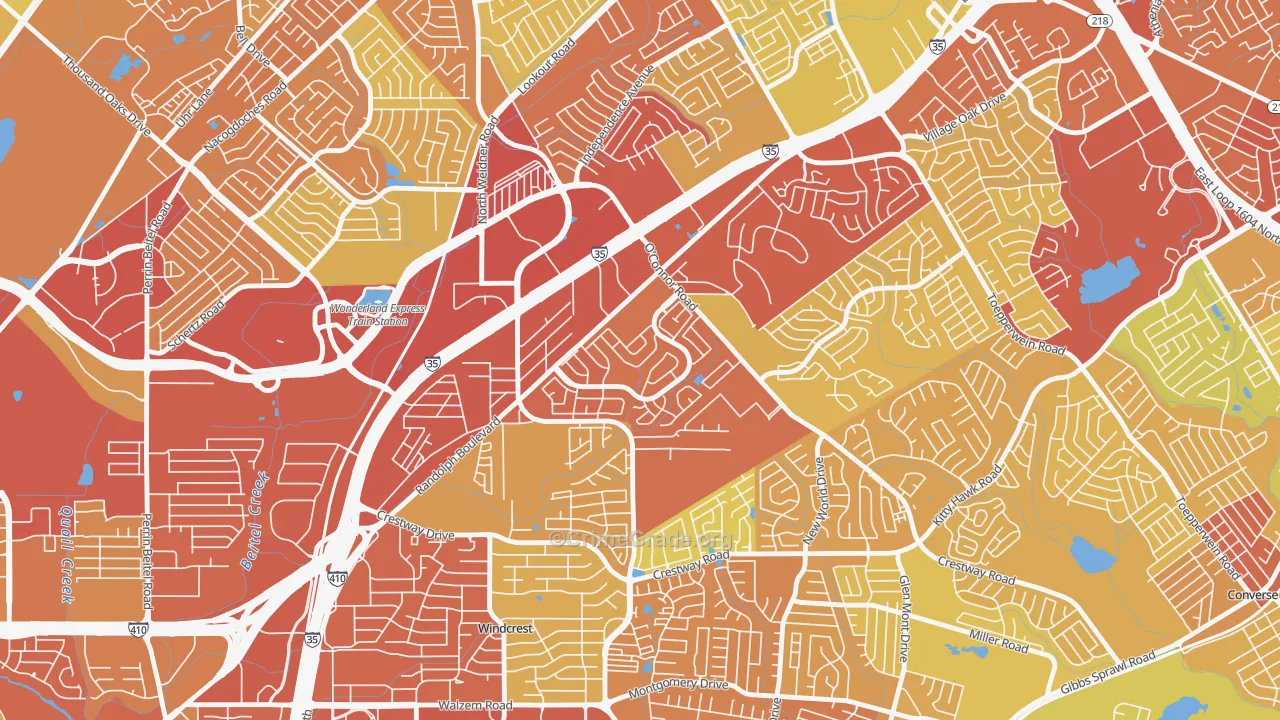 Royal Ridge, San Antonio, TX Map of Vehicle Theft Rates
