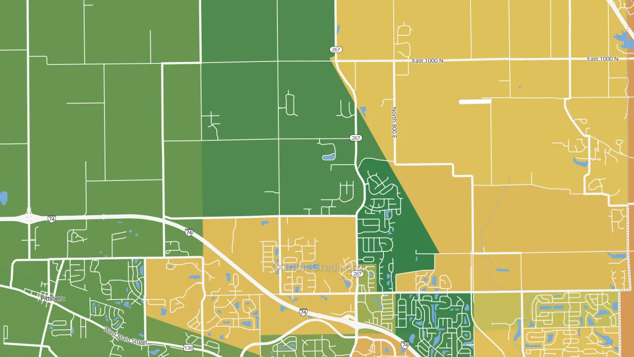 Royalton, IN Map of Vehicle Theft Rates