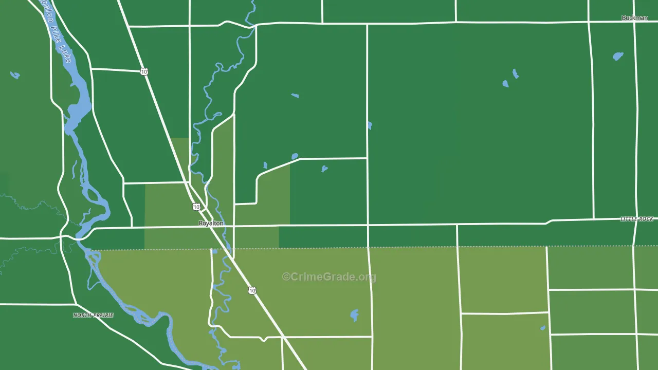 Royalton, MN Map of Vehicle Theft Rates