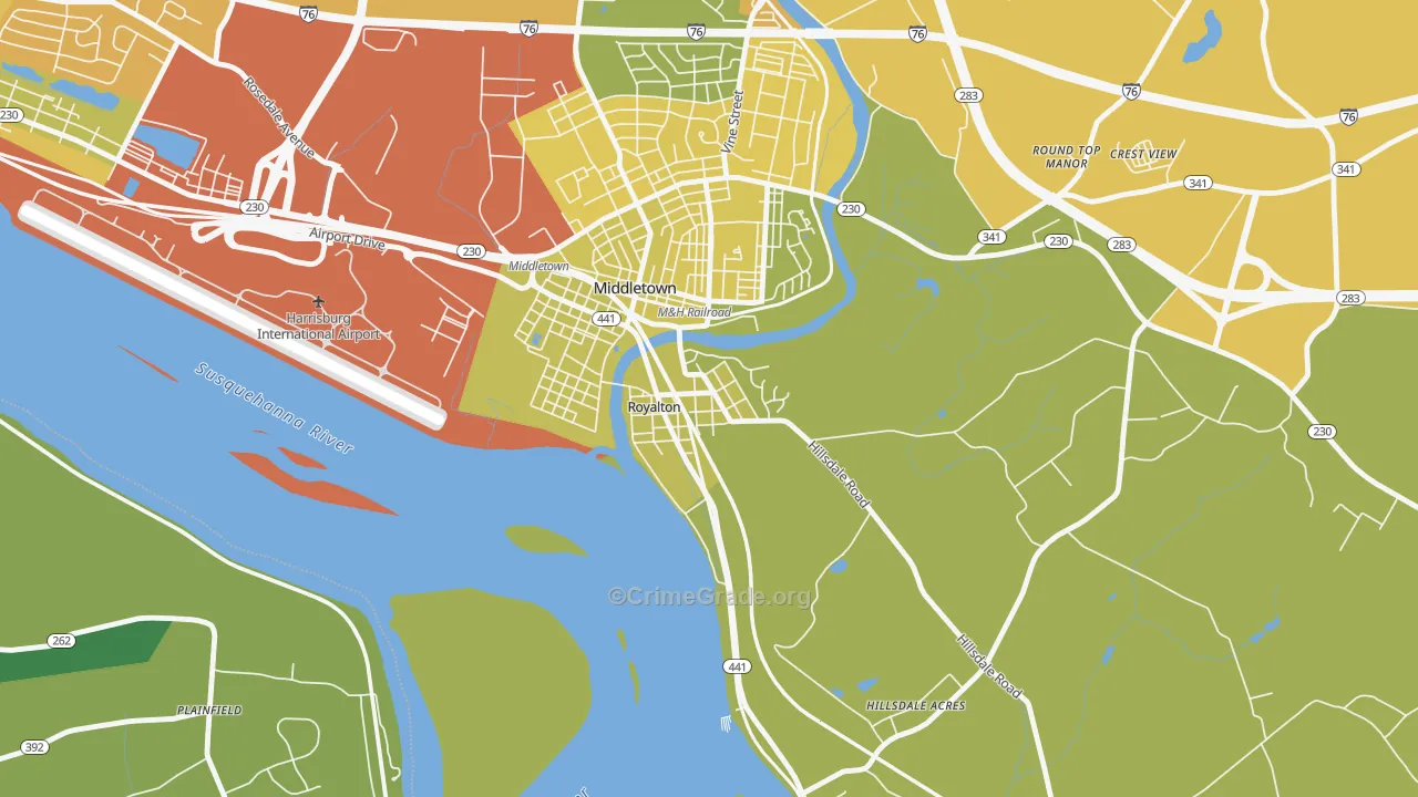 Royalton, PA Map of Vehicle Theft Rates