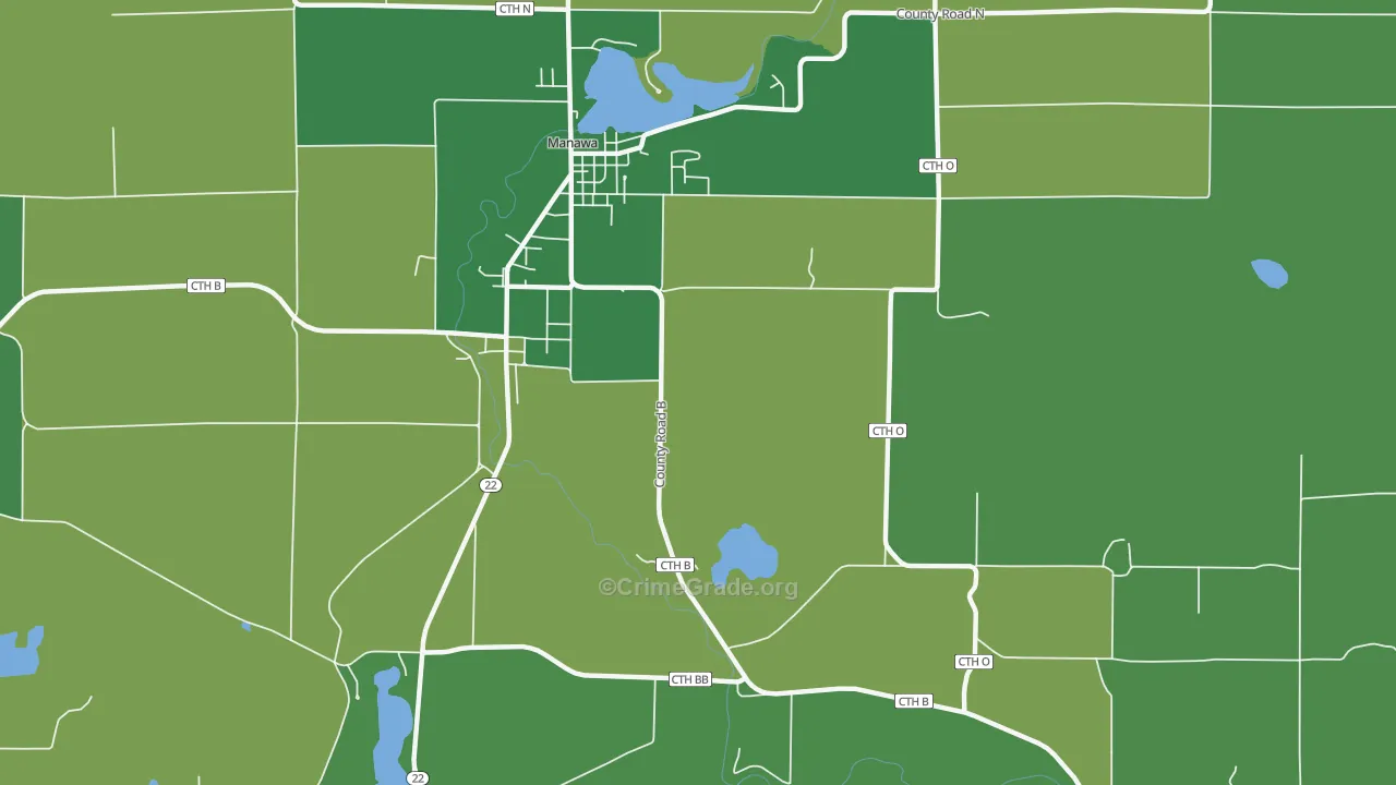 Royalton, WI Map of Vehicle Theft Rates