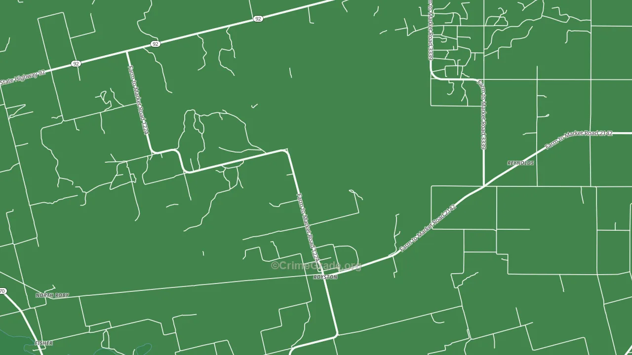Royston, TX Map of Vehicle Theft Rates