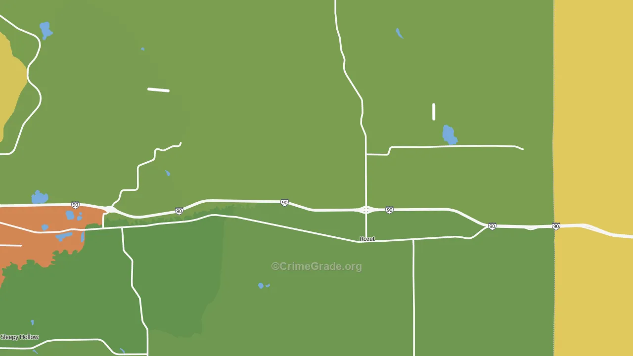 Rozet, WY Map of Vehicle Theft Rates