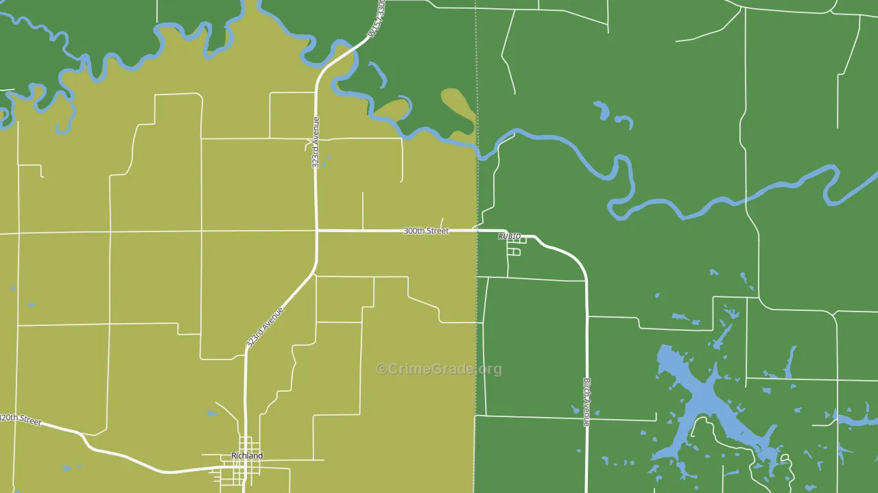 Rubio, IA Map of Vehicle Theft Rates
