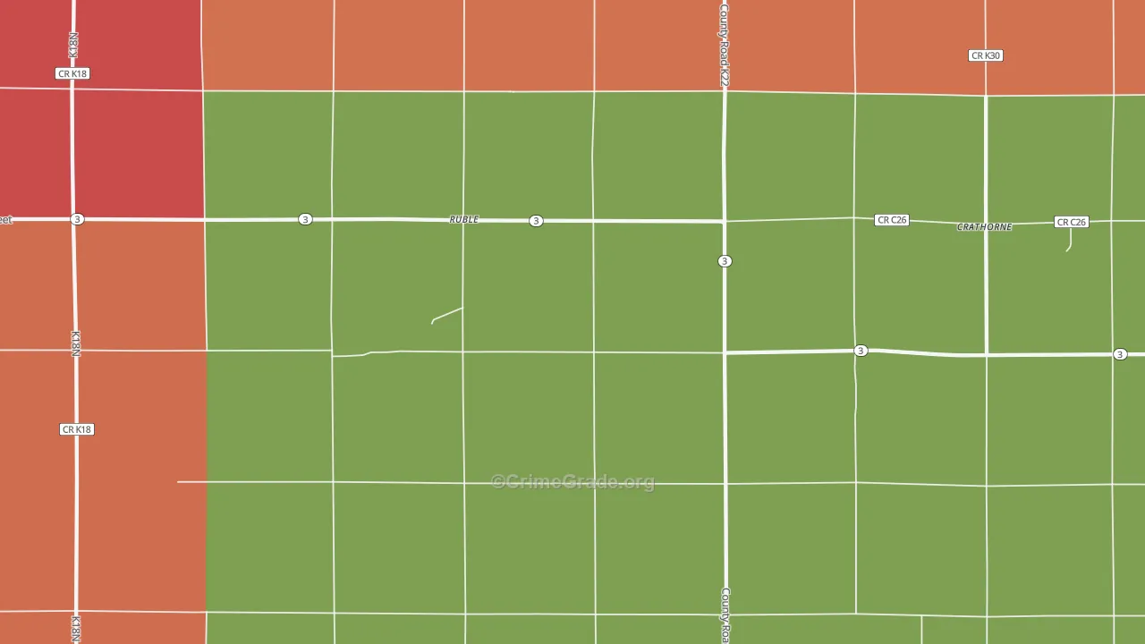 Ruble, IA Map of Vehicle Theft Rates