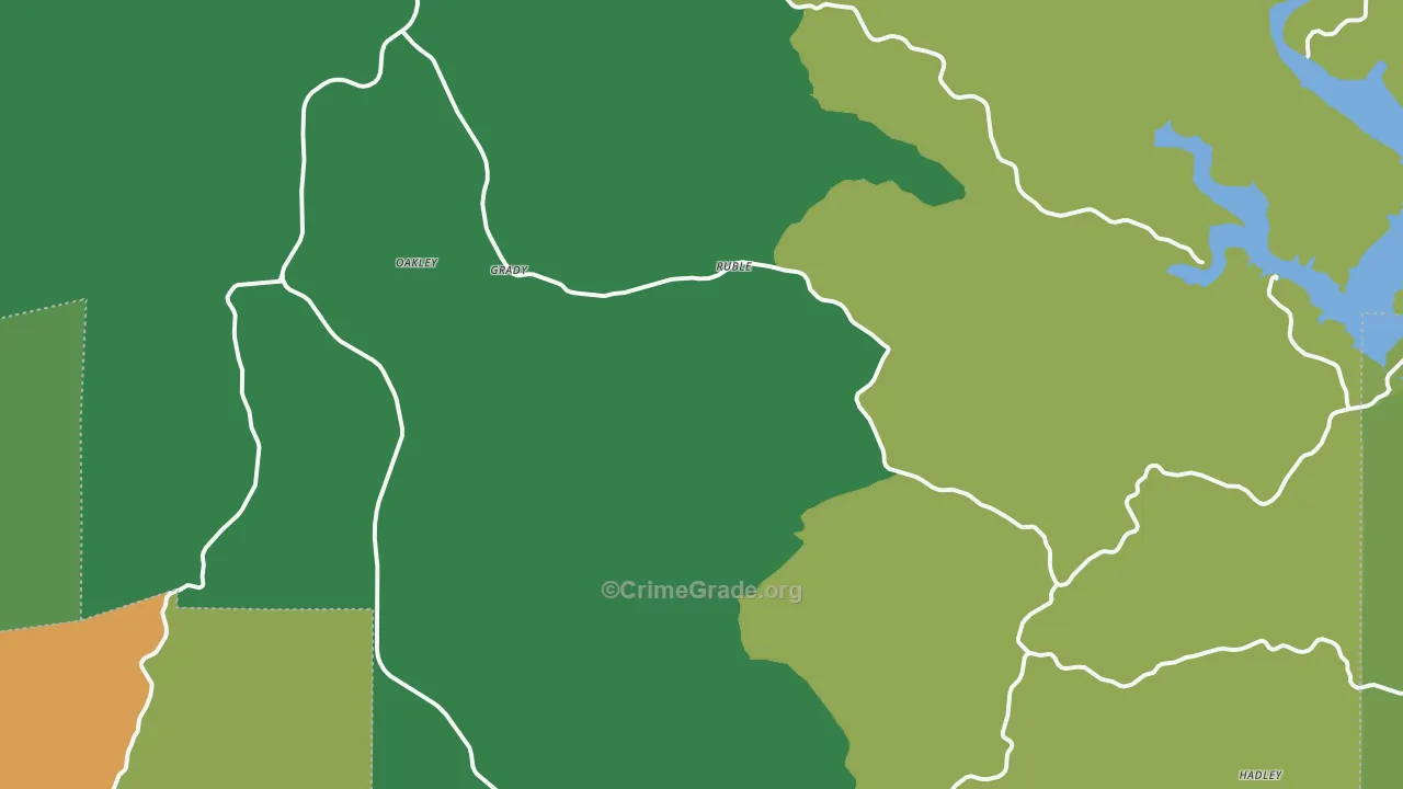 Ruble, MO Map of Vehicle Theft Rates