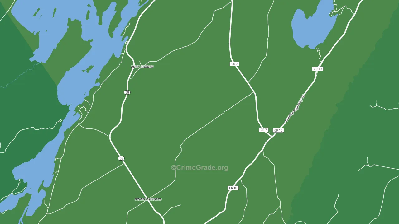 Ruby Corner, NY Map of Vehicle Theft Rates
