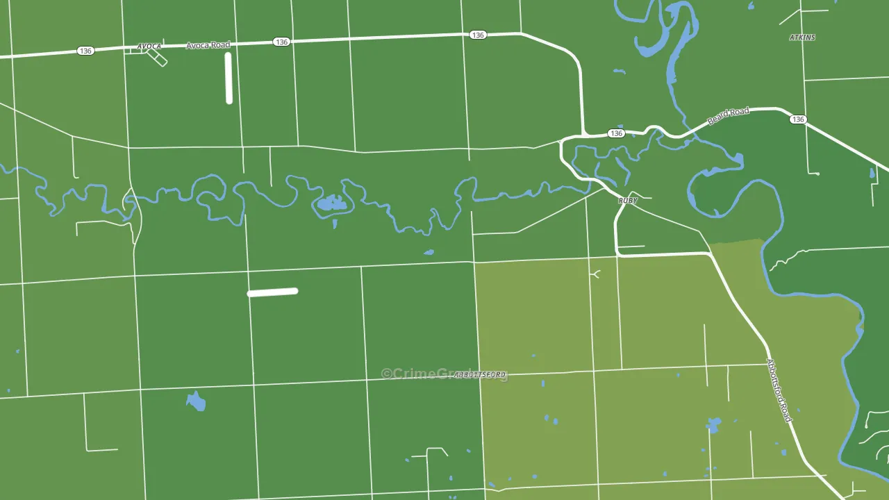 Ruby, MI Map of Vehicle Theft Rates